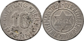 Getto w Łodzi, 10 fenigów 1942 typ II, magnez, certyfikat