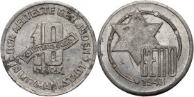 Getto w Łodzi, 10 marek 1943, aluminium, certyfikat