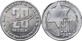 Getto w Łodzi, 20 marek 1943, aluminium, certyfikat