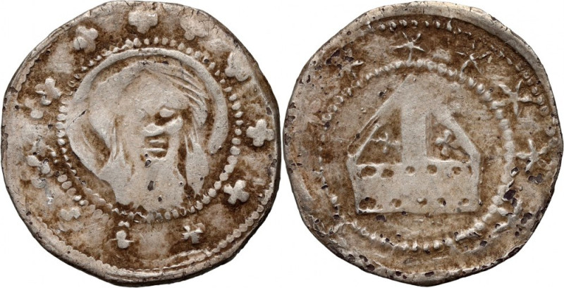 Śląsk, Księstwo Nyskie, Jan III Romka, 1292-1301, kwartnik Waga 1,77 g. Kropki w...