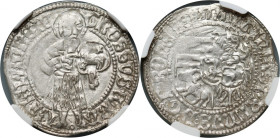 Śląsk, Wrocław, Maciej Korwin 1469-1490, grosz bez daty MAX R3