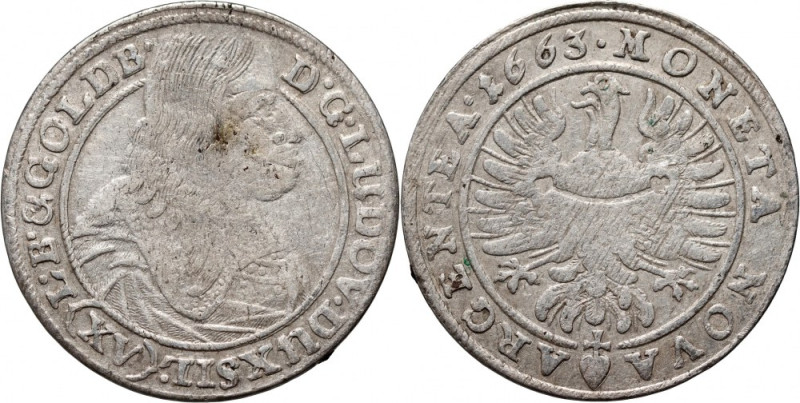 Śląsk, Księstwo Legnicko-Brzesko-Wołowskie, Ludwik IV Legnicki, 15 krajcarów 166...