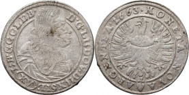Śląsk, Księstwo Legnicko-Brzesko-Wołowskie, Ludwik IV Legnicki, 15 krajcarów 1663, Brzeg