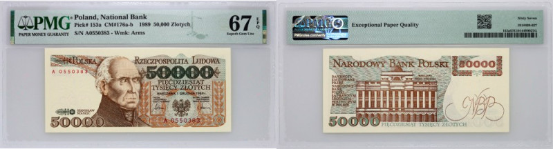 PRL, 50000 złotych 1.12.1989, seria A Numer 0550383. Pierwsza seria.
Reference:...