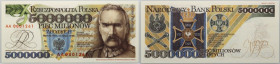 III RP, 5000000 złotych 1995, Józef Piłsudski, replika projektu banknotu, seria AA