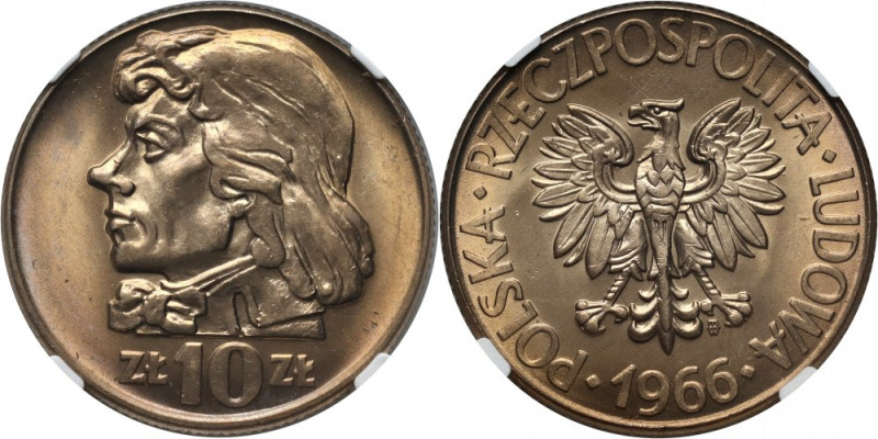 PRL, 10 złotych 1966, Tadeusz Kościuszko Ładnie zachowane. Reference: Parchimowi...