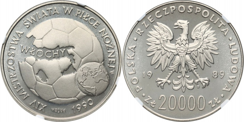 PRL, 20000 złotych 1989, XIV Mistrzostwa Świata w Piłce Nożnej - Włochy 1990, PR...