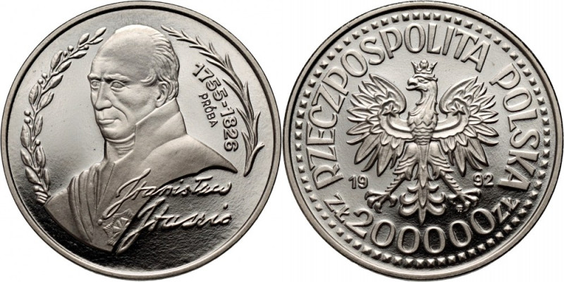 III RP, 200000 złotych 1992, Stanisław Staszic, PRÓBA, nikiel Nakład 500 sztuk. ...