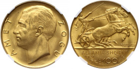 Albania, Amet Zogu, 100 Franga Ari 1927 R, Rome