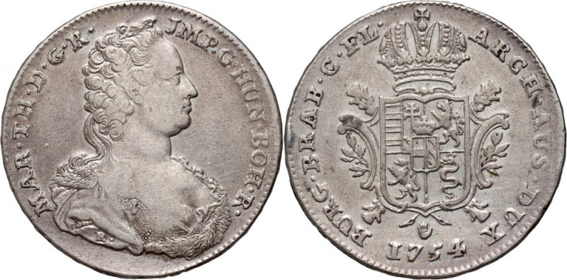 Austria, Netherlands, Maria Theresa, Ducaton 1754, Antwerpen Silver 33,11 g. Sre...