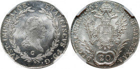 Austria, Franz I, 20 Kreuzer 1809 C, Prague MAX