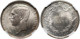 Belgium, Albert I, Franc 1911, Dutch text MAX jedyny