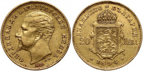 Bulgaria, Ferdinand I, 20 Leva 1894