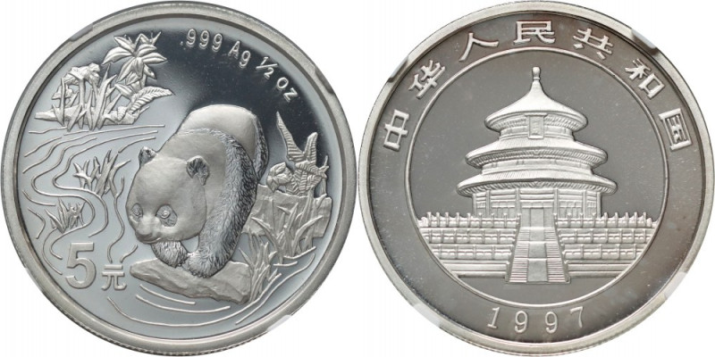 China, 5 Yuan 1997, Panda Reference: KM #993
Grade: NGC MS69