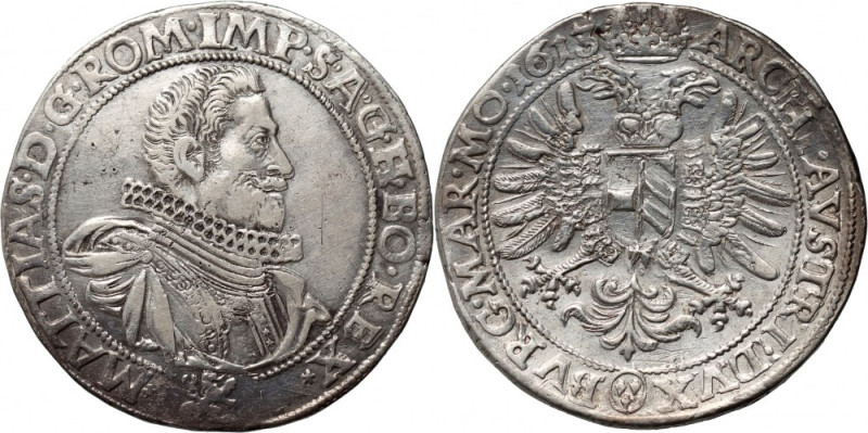 Bohemia, Matthias II, Thaler 1613, Kuttenberg (Kutná Hora) Silver 29,08 g. Rare....