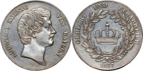 Germany, Bavaria, Ludwig I, Thaler (Kronenthaler) 1837, Munich