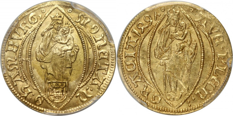 Germany, Hamburg, Ducat 1497 Złoto. Reference: Friedberg 2000
Grade: PCGS MS62