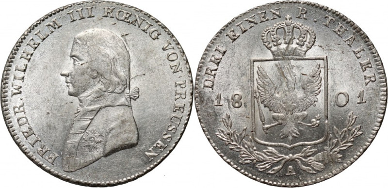 Niemcy, Prusy, Fryderyk Wilhelm III, 1/3 Thaler 1801 A, Berlin Some adjustments ...