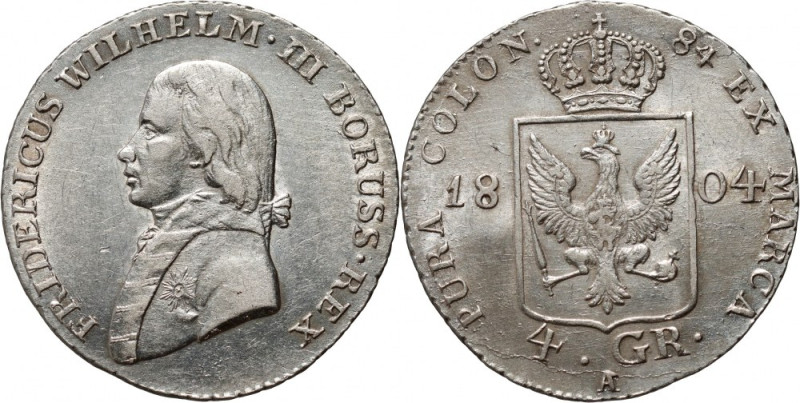 Germany, Prussia, Friedrich Wilhelm III, 4 Groschen 1804 A, Berlin Reference: KM...
