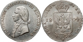 Germany, Prussia, Friedrich Wilhelm III, 4 Groschen 1804 A, Berlin