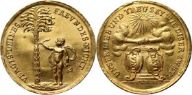 Germany, gold medal weighing a Ducat ND (c. 1740), Friendship Medal, Jonat and David