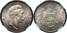 Germany, Prussia, Wilhelm II, 2 Mark 1908 A, Berlin
