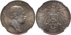 Germany, Saxony, Friedrich August III, 5 Mark 1907 E, Muldenhütten