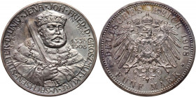 Germany, Saxony-Weimar-Eisenach, William Ernest, 5 Mark 1908 A, Berlin, 350th Anniversary of the University of Jena