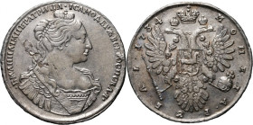 Russia, Anna, Rouble 1734, Moskwa, Kadashevski Dvor