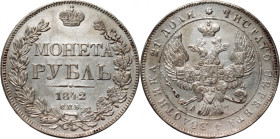 Russia, Nicholas I, Rouble 1842 СПБ АЧ, St. Petersburg