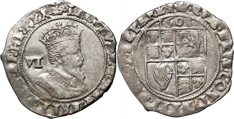 England, James I, 6 Pence 1608, London Weight 3,03 g. Waga 3,03 g.
Reference: S...