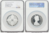 British Dependency. Elizabeth II silver Proof "Gothic Crown - Quartered Arms" 20 Pounds (10 oz) 2021 PR70 Ultra Cameo NGC, Commonwealth mint, KM-Unl. ...