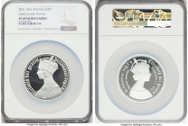 British Dependency. Elizabeth II silver Proof "Gothic Crown - Portrait" 20 Pounds (10 oz) 2021 PR69 Ultra Cameo NGC, Commonwealth mint, KM-Unl. Mintag...