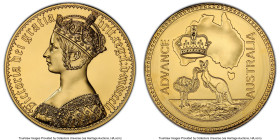 Victoria gilt copper-nickel Proof Piefort INA Retro Fantasy Issue "Advance Australia" Crown ND (1851) PR68 PCGS, KM-X Unl. HID09801242017 © 2024 Herit...