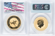 Elizabeth II gold "Kangaroo Nugget" 100 Dollars (1 oz) 2000 MS69 PCGS, Perth mint, KM468. 9-11-01 WTC Ground Zero Recovery. HID09801242017 © 2024 Heri...