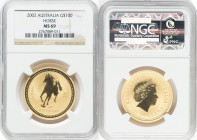 Elizabeth II gold "Year of the Horse" 100 Dollars (1 oz) 2002 MS69 NGC, Perth mint, KM587. Lunar series. HID09801242017 © 2024 Heritage Auctions | All...