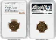 Republic gold Proof "Sigmund Freud" 50 Euros 2017 PR70 Ultra Cameo NGC, Vienna mint, KM3273. Mintage: 20,000. HID09801242017 © 2024 Heritage Auctions ...