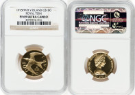 British Colony. Elizabeth II gold Proof "Royal Tern" 100 Dollars 1975-FM PR69 Ultra Cameo NGC, Franklin mint, KM7. HID09801242017 © 2024 Heritage Auct...