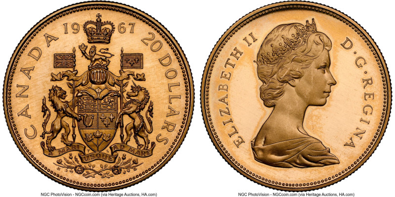 Elizabeth II gold Specimen "Confederation Centennial" 20 Dollars 1967 SP67 Ultra...