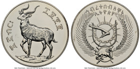 Democratic republic silver "Mountain Nyala" 25 Birr EE 1970 (1978) MS66 NGC, KM62a. 15th Anniversary of the WWF. Mintage: 3,295. HID09801242017 © 2024...