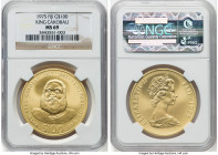 British Colony. Elizabeth II gold "King Cakobau" 100 Dollars 1975 MS69 NGC, Royal Canadian mint, KM38. Mintage: 593. Satiny champagne surfaces. HID098...