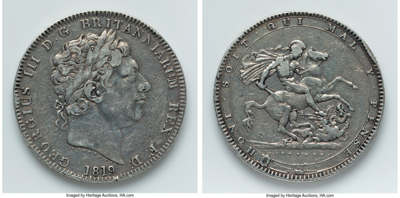 3-Piece silver "Longest Reigning Monarch" Crown Set, 1) George III 1819 AU 2) Qu...