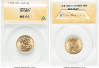 Elizabeth II gold Sovereign 1968 MS66 ANACS, KM908, S-4125. Last year of type. HID09801242017 © 2024 Heritage Auctions | All Rights Reserved