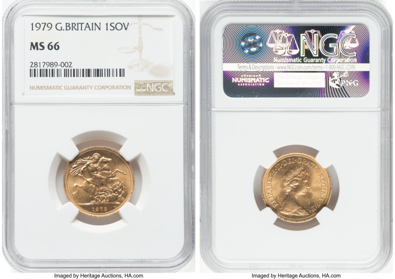 Elizabeth II gold Sovereign 1979 MS66 NGC, KM919. HID09801242017 © 2024 Heritage...