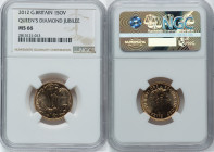 Elizabeth II gold "Queen's Diamond Jubilee" Sovereign 2012 MS66 NGC, Royal mint, KM1207. Commemorating the 60th ascension of Queen Elizabeth II. HID09...