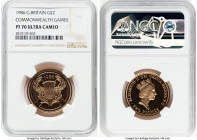 Elizabeth II gold Proof "Commonwealth Games" 2 Pounds 1986 PR70 Ultra Cameo NGC, KM947c, S-K1. HID09801242017 © 2024 Heritage Auctions | All Rights Re...