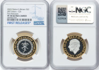Charles III gilt-silver Proof Piefort "JRR Tolkien - 50th Anniversary of Death" 2 Pounds 2023 PR70 Ultra Cameo NGC, Mintage: 2,410. Edge Inscription: ...