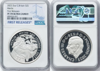 Charles III silver Proof "Merlin" 5 Pounds (2 oz) 2023 PR70 Ultra Cameo NGC, Mintage: 510. Myths and Legends series. First Releases. HID09801242017 © ...