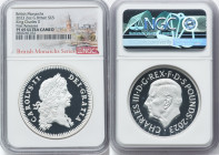 Charles III silver Proof "King Charles II" 5 Pounds (2 oz) 2023 PR69 Ultra Cameo NGC, Mintage: 606. British Monarchs series. First Releases. HID098012...