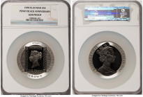 British Dependency. Elizabeth II Proof silver "Penny Black Stamp Anniversary" 5 Crowns 1990 Gem Proof NGC, Pobjoy mint, cf. KM1501 (listed for gold). ...